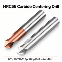 Foret de centrage en carbure monobloc HRC56 60 90 120 degrés CNC D1-D20 pour acier, aluminium et métaux