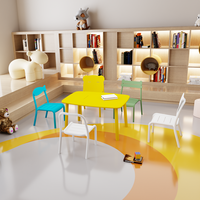 Suministro directo de fábrica, muebles de aluminio para niños, juego de mesa de actividades para niños al aire libre, escritorio de patio trasero para niños, silla colorida