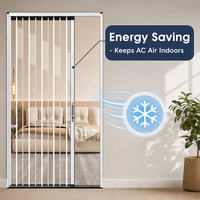 Porte coulissante pliante rétractable en acrylique transparent avec cadre en aluminium et PVC pour cuisine, escalier, usage extérieur