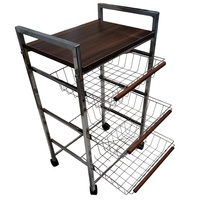 Meilleure vente : Chariot de rangement mobile rétro à 3-4 niveaux pour salon et cuisine, étagère murale pour légumes et snacks