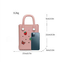 Mini sac fourre-tout EVA, sac de plage tendance EVA, petit sac à main d'été imperméable pour femmes, logo personnalisé, faible MOQ, stock disponible, couleurs mélangées