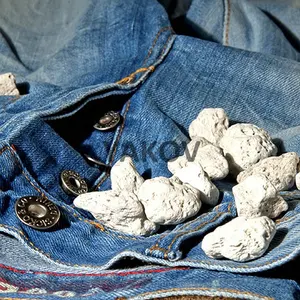 Pierre ponce volcanique blanche ronde pour laver les jeans, vente en gros