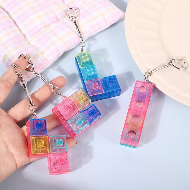 4-Keys Mechanical Keyboard Switch Keychain Tester with LED Light Keychain and Fidget Toy Stress Relief