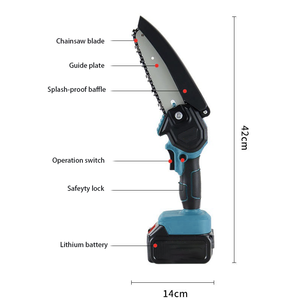 Mini tronçonneuse électrique sans fil Ananke Tools, 6 pouces, industrielle, DIY, batterie lithium rechargeable, 550W, 1500mAh, NT-02, OEM - Product Image 3