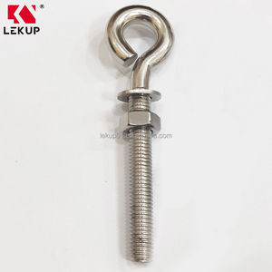 Perno de Ojo Sin Soldar de Acero Inoxidable, Perno de Elevación de Alto Pulido <span class=keywords><strong>con</strong></span> Placa y Tuercas, Pernos de Ojo Roscados Largos Sin Cierre - Product Image 4