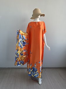 Abito Lungo in Seta Multicolore, Set Due Pezzi Oversize, Vestito Estivo Casual per Donne Adulte - Product Image 6