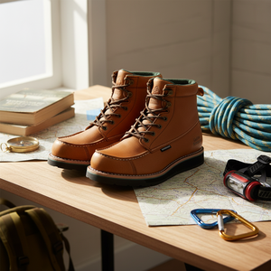 รองเท้าบูทหนังแท้เคลือบทองแดงคุณภาพพรีเมียม ขนาด 6 นิ้ว กันน้ำ กันลื่น แบบผูกเชือก สำหรับทุกเพศทุกวัย รองเท้าเพื่อความปลอดภัยสำหรับทุกฤดู รุ่น G6255 - Product Image 6