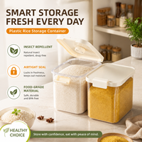 Deep 20-Pound Plastic Rice Storage Container Home Use Sealed Insect-Proof Moisture-Proof Grain Flour Bucket