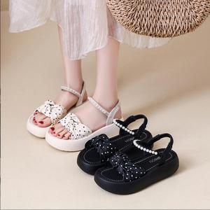 <span class=keywords><strong>Sandalias</strong></span> de Plataforma con Lazo de Puntos, Suela Gruesa y Alta, Frescas y Versátiles, Novedad de Verano - Product Image 2