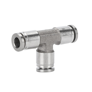 304 Stainless Steel T-Type Pneumatic <b>Quick</b> <b>Connector</b> For Lithium Ion Battery And Photovoltaic Energy Storage - Product Image 1