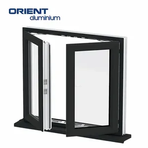 Aluminum Factory Prefab Window and Door Villas Houses Modern Clear Sale Black Customized Windows