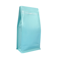 Pochette à fond plat en papier kraft mat, impression personnalisée, fermeture éclair, sac à café pour l'emballage des grains de café et des aliments secs