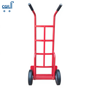 Troli Dorong Baja Dua Pegangan Kapasitas Beban 300kg dengan Roda Karet Solid 10 inci OEM untuk Transportasi - Product Image 5