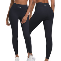 7081 haute élastique serré Double face Polyamide couleur unie poche coupe ajustée sport course Fitness Yoga Leggings