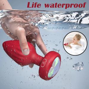 Uzaktan Kumandalı Silikon Su Geçirmez Unisex Vibratör Kalp Şeklinde LED Işıklı Elektrikli Anal <span class=keywords><strong>Plug</strong></span> - Product Image 4