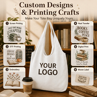 Tas Tote Kanvas Pegangan Panjang 34x39cm dengan Logo Kustom untuk Acara Toko Buku, Tas Belanja Estetis yang Dapat Digunakan Kembali, Hadiah Perpustakaan, Toko Hadiah, Logo yang Dipersonalisasi