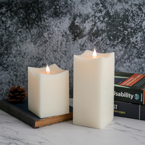 Sáp Parafin Hình Vuông Nến Hẹn Giờ Và Chức Năng Mờ LED Nến Nhấp Nháy Di Chuyển Bấc Sáng Lên Nến - Product Image 5