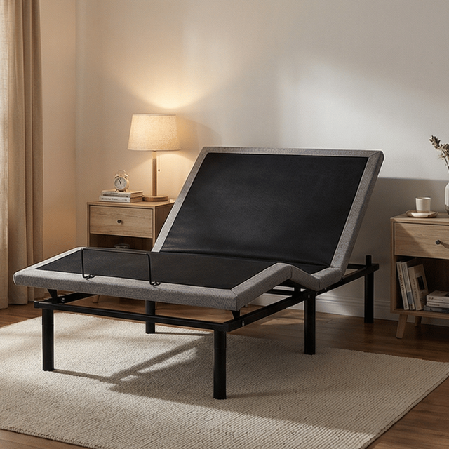 Hotel Electric Adjustable Bed Frame with Metal Construction Massage Programs Bluetooth Control Anti-Snore USB Charging