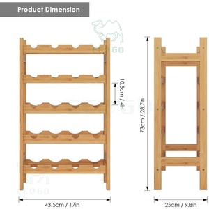 Freestanding <b>Wine</b> Display <b>Rack</b> Wholesale <b>Wine</b> Bottle Organizer Strong Bamboo <b>Wine</b> Bottle Holder <b>for</b> Bar - Product Image 2