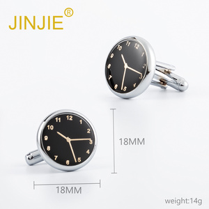 Trong Kho Chất Lượng Cao Chú Rể Màu Đen Đồng Hồ Hình Kim Loại Nút Khuy Măng Sét Cho Người Đàn Ông Áo Sơ Mi - Product Image 2