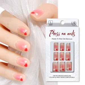 24 piezas Instagram amor corazones ancho cuadrado Prensa en <span class=keywords><strong>uñas</strong></span> Etiqueta Privada <span class=keywords><strong>uñas</strong></span> postizas con corazones estética <span class=keywords><strong>Rosa</strong></span> <span class=keywords><strong>uñas</strong></span> postizas naturales - Product Image 5