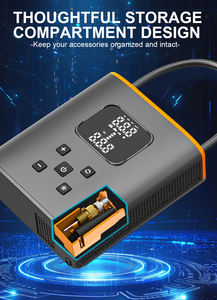 Fabrika fiyat taşınabilir lastik şişirme araba lastikleri için hava pompası basınç göstergesi ile elektrikli hava kompresörü akıllı atlama marş ile - Product Image 4