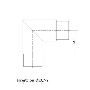 Coude C110200-90 ° pour tuyau Ø 33.7X2 en inox AISI 304 finition satinée quantité minimale de commande 1 pièce lisse BSPT/ASTM en acier au carbone/zinc NPT huile Sku - Product Image 2
