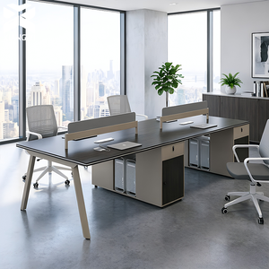 Scrivania da Ufficio Moderna Ergonomica Personalizzabile in Colore e Dimensioni, Postazione di Lavoro Open <span class=keywords><strong>Space</strong></span> per 2/4/8 Persone - Product Image 6
