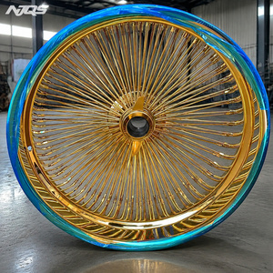 ล้อแม็<span class=keywords><strong>ก</strong></span>ซ์ NJQS ขนาด 24 นิ้ว ล้อฟอร์จสีทอง 5x127 ล้อซี่ลวด Zenith Luxor Truspoke Cragar 13X7 26 นิ้ว - Product Image 5