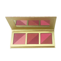 Palette de fard à joues douces 2 couleurs en 1, corps transparent, miroir papier rigide, étiquette privée, Palette de Blush Vegan personnalisée