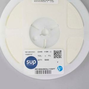 Bulk Discount RR1608 0603L1183FT 0603 1608 Resistors Chip Resistors SMD Resistors 118Kohm 1% 1/10W Thick Film Resistor - Product Image 1