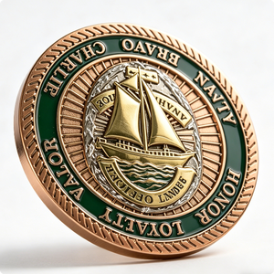 Custom 3D Relief Naval Sailboat Challenge Coin Zinc Alloy with Enamelling UV Printing Graduation Commemorative Coin - Product Image 5