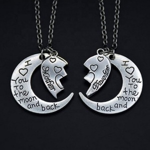 Vente chaude <span class=keywords><strong>Je</strong></span> <span class=keywords><strong>T</strong></span>'aime À La Lune Et Retour Pendentif Maman Collier Pour Cadeau de Fête Des Mères - Product Image 3
