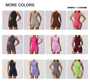 Mono deportivo de gimnasio para mujer con cremallera, ropa deportiva, mono de yoga, mono de una pieza para entrenamiento - Product Image 3