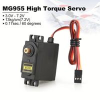 Servomoteur analogique MG995 à engrenages métalliques, 55g, couple élevé, haute vitesse, pour voiture RC, robot, hélicoptère (angle de commande 180°)
