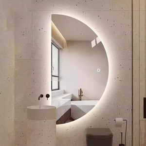 RF bán tròn 360 ° Gương phòng tắm thông minh với ánh sáng treo tường không đều hình Vanity gương - Product Image 2