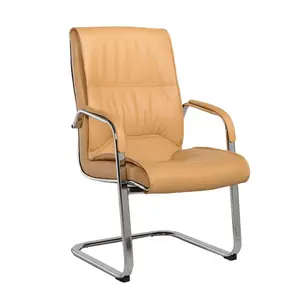 Toptan modern mobilya konuk ofis koltuğu ziyaretçi sandalyesi kol ile istiflenebilir deri ofis koltuğu