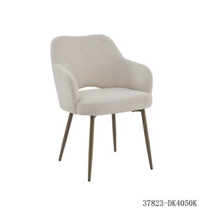 Modern Fabric Living Room <b>Chair</b> with Metal Legs Solid Back Gray and <b>Brown</b> Contemporary Design 37823-DK4048K - Product Image 5
