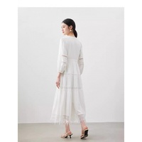 Jupe longue trapèze blanche unie en dentelle ajourée, style vintage français, taille haute, anti-statique, amincissante, pour femme, idéale pour l'automne et les vacances à la plage