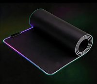 Grand tapis de souris de jeu RGB 800x300x3mm, tapis de souris LED lumineux étendu XL, base en caoutchouc antidérapante, tapis de bureau pour joueurs