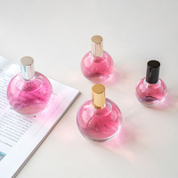 Flacons de parfum ronds en verre transparent de qualité supérieure 30ml 50ml 80ml 100ml, flacons vaporisateurs vides avec emballage rigide en boîte cadeau