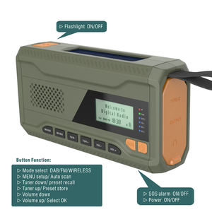 Digital Factory Multifunction DAB FM Radio with Solar Hand Crank Power LCD Display Radio Portable and BT <b>Speaker</b> Outdoor - Product Image 4