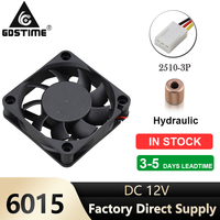 Ventilateur de refroidissement sans balais Gdstime GDA6015 60x60x15mm DC 12V 3 broches FG 60mm 2,4 pouces 6cm pour dissipateur thermique PC