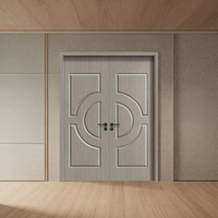 Porte en bois massif à double ouverture, design postmoderne, insonorisée, sans peinture, pour bureau et chambre à coucher