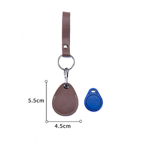 Cross-border PU leather teardrop-shaped access <b>card</b> <b>holder</b>/keychain, mini coin <b>holder</b>/<b>card</b> <b>holder</b>/<b>card</b> sleeve in macaron colors - Product Image 4