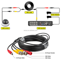 Câble coaxial pour caméra de sécurité AHD, câbles vidéo et d'alimentation BNC tout-en-un, cordon d'extension BNC pour caméra CCTV, système de sécurité DVR