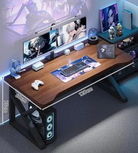 Metall-Computertisch Heim-Gaming-Tisch Stuhl-Set Holzoberfläche Einfache Montage Minimalistisch Modern Schlafzimmer Büro Schreibtisch Vermietung - Product Image 1