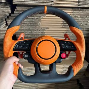 Pour <span class=keywords><strong>Audi</strong></span> A3 8V A4 B8 B9 S3 S4 S5 Rs5 Rs3 Rs4 A5 B9 Volant vraiment en cuir personnalisé avec boutons et palettes - Product Image 6