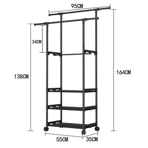 Organizzatore di ingresso a 4 livelli in acciaio al carbonio da 80cm stile semplice cappotto e scarpiera in bianco o nero per la moderna decorazione per la casa cappello - Product Image 3