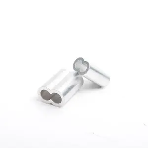 China Manufacturer Wholesale Aluminum Ferrule Oval Double Hole for Stainless Steel Wire Ropes